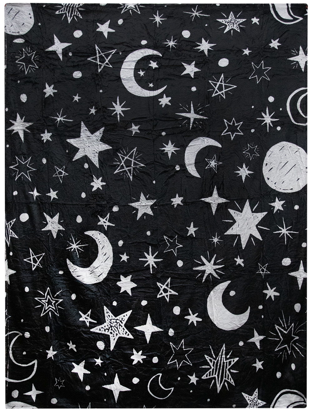 Moon and Stars Celestial Throw Blanket Silky Soft Plush 80" x 60" - NEW